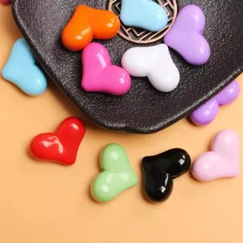 5 шт./пакет 17 мм * 22 мм акриловые свободные красочные бусины в форме сердца для браслета, ожерелья, изготовления ювелирных изделий, ювелирных аксессуаров 17mm*22mm(5pcs) чёрный