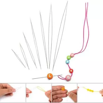 5 шт./пакет, открытая игла, нитка из бисера, игла для нарезания резьбы, мягкая игла для изготовления ювелирных изделий, браслет ручной работы из бисера, иглы для бисероплетения, ювелирные аксессуары 14cm