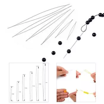 5 шт./пакет, открытая игла, нитка из бисера, игла для нарезания резьбы, мягкая игла для изготовления ювелирных изделий, браслет ручной работы из бисера, иглы для бисероплетения, ювелирные аксессуары 14cm
