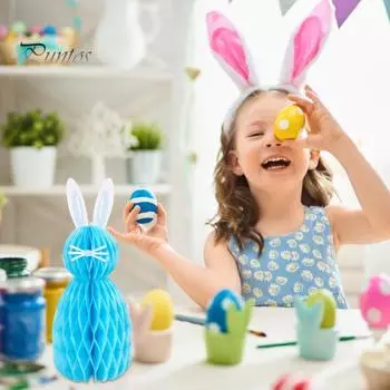 5 шт. пасхальные подвесные украшения в виде сот 3D-бумажный кролик-украшение в виде сот для пасхального центрального элемента домашнего декора 5pcs