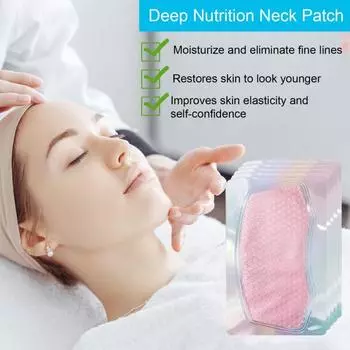 5 шт. патчи против морщин для шеи, увлажняющие укрепляющие патчи для шеи, разглаживающие коллагеновые подушечки для шеи, питательная пленка для шеи с камелией 5pcs