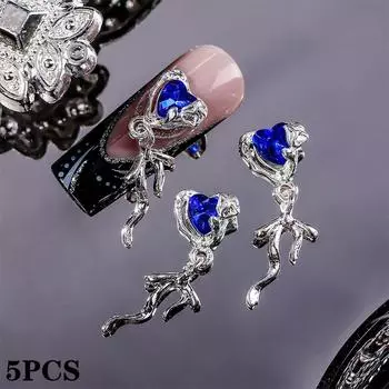 5 шт. паук звезда сплав алмазные аксессуары для ногтей легкие роскошные 3D украшения для ногтей дрель для ногтей любовь усыпанная бриллиантами blue mermaid pearl