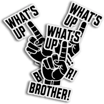 5 шт. паз на наушниках Whats up Brother, наклейка-наклейка для стакана, кружки, чашки, ноутбука, телефонов, шлемов, касок и автомобиля 5pcs
