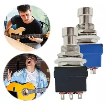 5 шт. Педаль эффектов для гитары 3PDT ножной переключатель 9-контактный гитарный кнопочный переключатель Педаль эффектов для гитары кнопочный переключатель чёрный