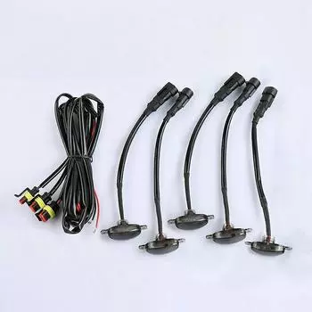 5 шт. передних габаритных огней для ford f150 f250 f350 решетки радиатора с тонированным стеклом, янтарного цвета и 12 светодиодами