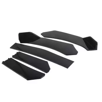 5 шт., передний бампер, комплект кузова для губ, универсальный сплиттер для губ, спойлер, диффузор, защита-канард для автомобиля чёрный