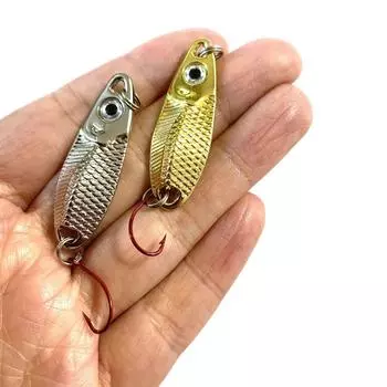 5 шт. Pesca Spoon Metal Lures Mini Trout Baits Fishing Lure Spinnerbait Minnow Sea 3cm золотистый