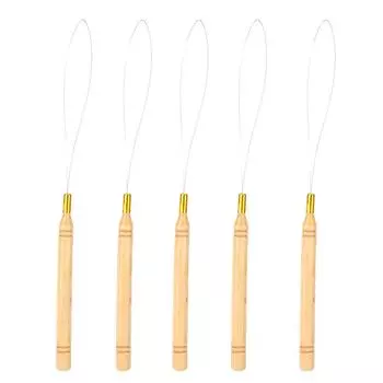 5 шт., петля для наращивания волос, игла, деревянный нитевдеватель, крючок для наращивания волос, инструмент для наращивания волос