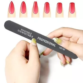 5 шт пилочка для ногтей 100/180 черная износостойкая наждачная бумага профессиональные пилочки для ногтей педикюр маникюр полировка инструменты 5pcs