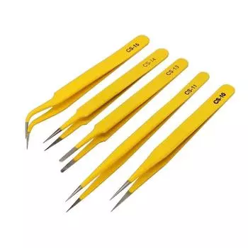 5 шт. пинцетов антистатических для технического обслуживания 115-141 мм