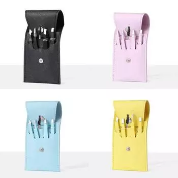 5 шт. пинцеты для удаления волос на бровях, зажимы для ресниц из нержавеющей стали, набор пинцетов для бровей, наконечники для макияжа 5pcs чёрный