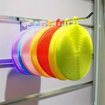 5-шт. пищевые силиконовые губки - универсальные кухонные скребки для посуды, кастрюль, фруктов и овощей - экологически чистые чистящие средства 5PCS/The colors are random.