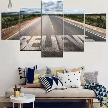 5 шт. плакат «Поверьте», картины на холсте, настенный домашний декор без рамки, 5 шт., художественный HD принт, декор для комнаты, 5 панелей, абстрактные 20x35 20x45 20x55cm