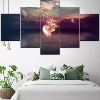 5 шт. плакат с изображением оленей, картины на холсте, настенное искусство, домашний декор, без рамки, 5 шт., HD принт, современный декор комнаты, абстрактная тема 20x35 20x45 20x55cm