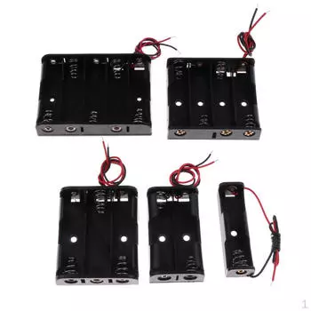 5 шт., пластиковые чехлы для хранения с держателем батарей типа АА, черные, защитные