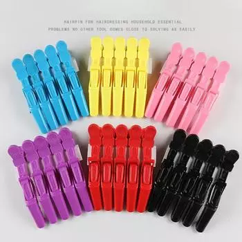 5 шт. пластиковые зажимы для волос парикмахерские зажимы коготь секция зажимы типа «крокодил» Парикмахерская розовый
