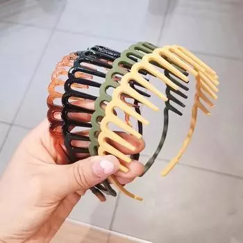 5 шт. Пластиковые зубчатые повязки на голову волнистые повязки на голову с расческами нескользящие повязки для волос для женщин и девочек аксессуары для волос подарки