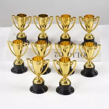 5 шт. пластиковых золотых мини-трофеев, наградные игрушки, призы для детей, сувениры на день рождения, награды для детского сада, детские наполнители для пиньяты