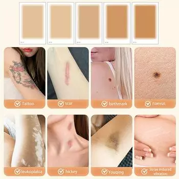 5 шт., пластырь для прикрытия татуировок, шрамов, родинок, консилер, лента, невидимые водонепроницаемые наклейки для временного прикрытия тела и рук