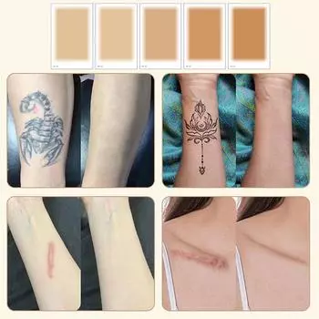 5 шт., пластырь для прикрытия татуировок, шрамов, родинок, консилер, лента, невидимые водонепроницаемые наклейки для временного прикрытия тела и рук