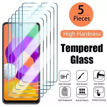 5 шт., пленка из закаленного стекла 9H для Samsung Galaxy A 12, 13, 14, 02, 03, 04, 33, 53, 73, 54, 34, 32, 52, 72, 31, 51, 71, 30, 50, M, 32, 52, S20, S21, FE, S22, S23, защитная пленка для экрана