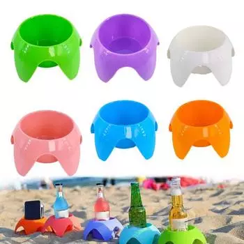 5 шт. пляжных подстаканников держат напитки Bear Can в вертикальном положении на песке, хорошая устойчивость