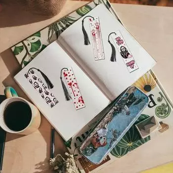 5 шт. Поддержка книг Хэллоуин закладки квадратные Хэллоуин украшения прозрачный прямоугольник закладка студент style 3