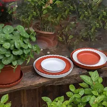 5 шт. поддонов для дренажа для цветочных горшков, износостойкое основание для цветочного горшка, устойчивое к деформации, пластиковый утолщенный поддон для горшка, садовые инструменты 9.5 cm красный