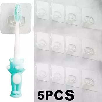 5 шт. подставка для хранения зубных щеток настенные пластиковые держатели туалетный органайзер для бритвы крючок для хранения зубных щеток гаджеты для ванной комнаты