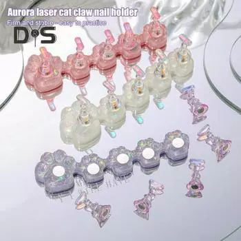 5 шт. подставка для пальцев для ногтей в виде кошачьего когтя акриловая магнитная подставка для ногтей для покраски ногтей пресс многоразовая шпатлевка розовый