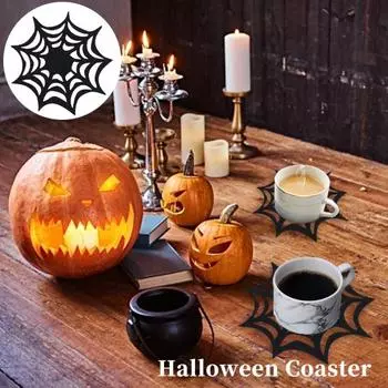 5 шт. подставки для столовых приборов на Хэллоуин, подставки, паутина, стол, подставки для столовых приборов на Хэллоуин, ночной клуб, бар, создать атмосферу ужаса, коврик для напитков, салфетки, принадлежности, декор