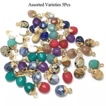 5 шт., подвеска из натурального камня Energy, модные подвески из овальных камней ручной работы для ожерелий, аксессуары для самостоятельного изготовления, раскройте творческий потенциал в изготовлении ювелирных изделий 88 мм 5Pcs-88mm