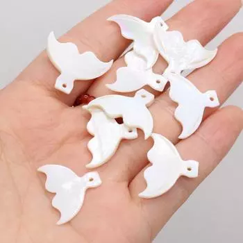 5 шт., подвеска из натуральной белой ракушки, модные подвески в виде рыбьего хвоста, 1,72,3 см, для самостоятельного изготовления аксессуаров для ожерелий, креативное изготовление украшений 5Pcs/1.72.3cm белый