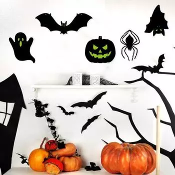 5 шт. подвеска на Хэллоуин, подвесные летучие мыши, пауки, призраки, украшение, жуткий усилитель атмосферы, праздничные принадлежности для вечеринок F