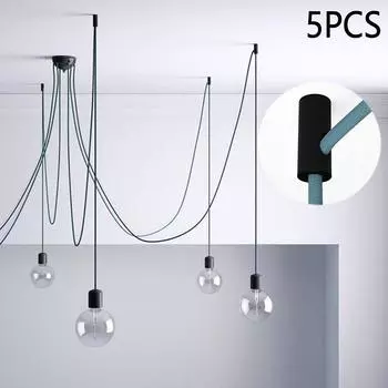 5 шт. подвесной светильник крюк для ткани электрический провод люстра потолочные светильники кабель подвесные светильники чёрный