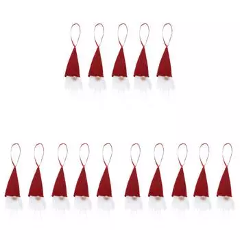 - 5 шт. подвесных украшений для рождественской елки, рождественский венок, подвески в виде Санты (красный)