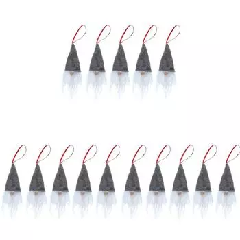 - 5 шт. подвесных украшений для рождественской елки, рождественский венок, подвески в виде Санты (серый)