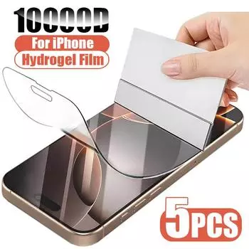 5 шт. Полное покрытие гидрогелевой пленки для iPhone 16 11 12 13 Pro Max 7 8 14 Plus Защитная пленка для экрана для iPhone 13 12 Mini 15 X XR XS MAX iphone 11 чистый