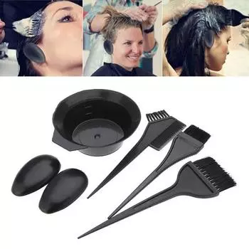 5 шт., портативный многофункциональный пластиковый набор для окрашивания волос, портативный многофункциональный пластиковый набор для окрашивания волос для дома