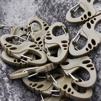 5 шт. портативный открытый альпинистский крюк S-образное кольцо карабин с двойной пряжкой мини-брелок 5 чёрный