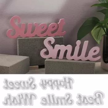 5 шт. поздравительные слова смолы силиконовые формы в форме букв гипсовые силиконовые формы для эпоксидной смолы свечи помадка шоколад