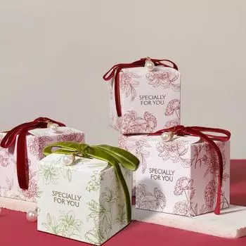 5 шт. праздничные принадлежности цветы бумага свежая подарочная упаковка элегантные сувениры декор коробка для конфет печенье хранение 5pcs