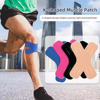 5 шт. предварительно вырезанные пластыри в форме буквы X для мышц эластичные дышащие баскетбольные фитнес-пластыри для бедер, плеч, коленей спортивные поддерживающие защитные пластыри для мышц