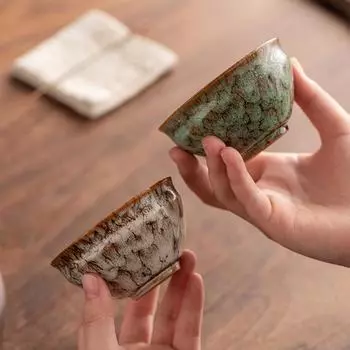 5 шт. преобразованная в печь кофейная кружка сезонная чашка эспрессо набор чашек для чая кунг-фу бытовая керамическая кофейная чашка чайная чаша сувенир подарочная коробка 120ml