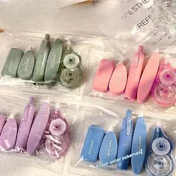 5 шт. Пресс-типа Симпатичная лента Макарон Цвет Белый Корректор Лента Студент Канцелярские принадлежности Школьные принадлежности зелёный