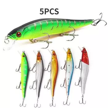 5 шт. приманка Mino 14 см/23 г, длинная броска для морской рыбалки, имитация жесткой приманки, поддельная приманка 5PCS