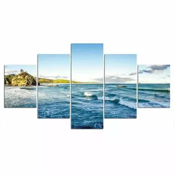 5 шт. Приморский океан морские волны холст картина настенный художественный декор 5 шт. плакат HD печать домашний декор декор комнаты современный абстрактный 20x35 20x45 20x55cm