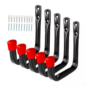 5 шт. прочных гаражных крючков, держатель для велосипеда, настенная вешалка для велосипедов красный