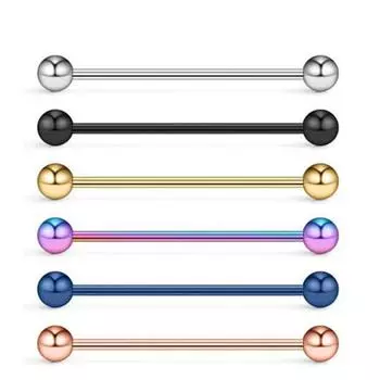 5 шт., промышленная штанга из нержавеющей стали, длинные серьги-гвоздики для пирсинга ушей