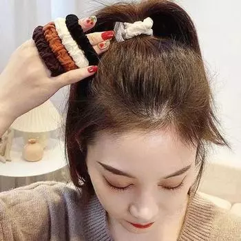 5 шт. Простые классические большие эластичные резинки для волос для женщин и девочек, толстые бесшовные высокие держатели для хвостиков, эластичные резинки для волос